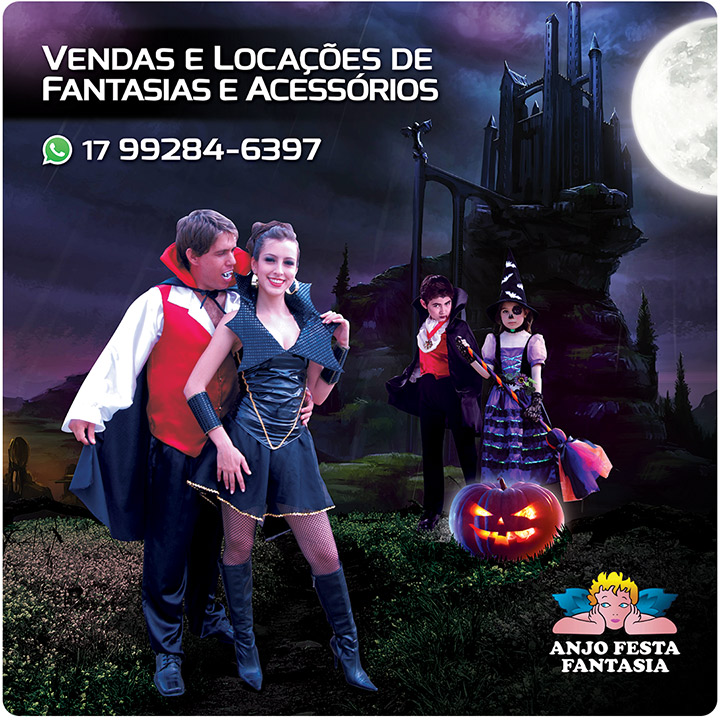 Fantasias de Halloween (Dia das Bruxas) em Rio Preto - Anjo Festa Fantasia